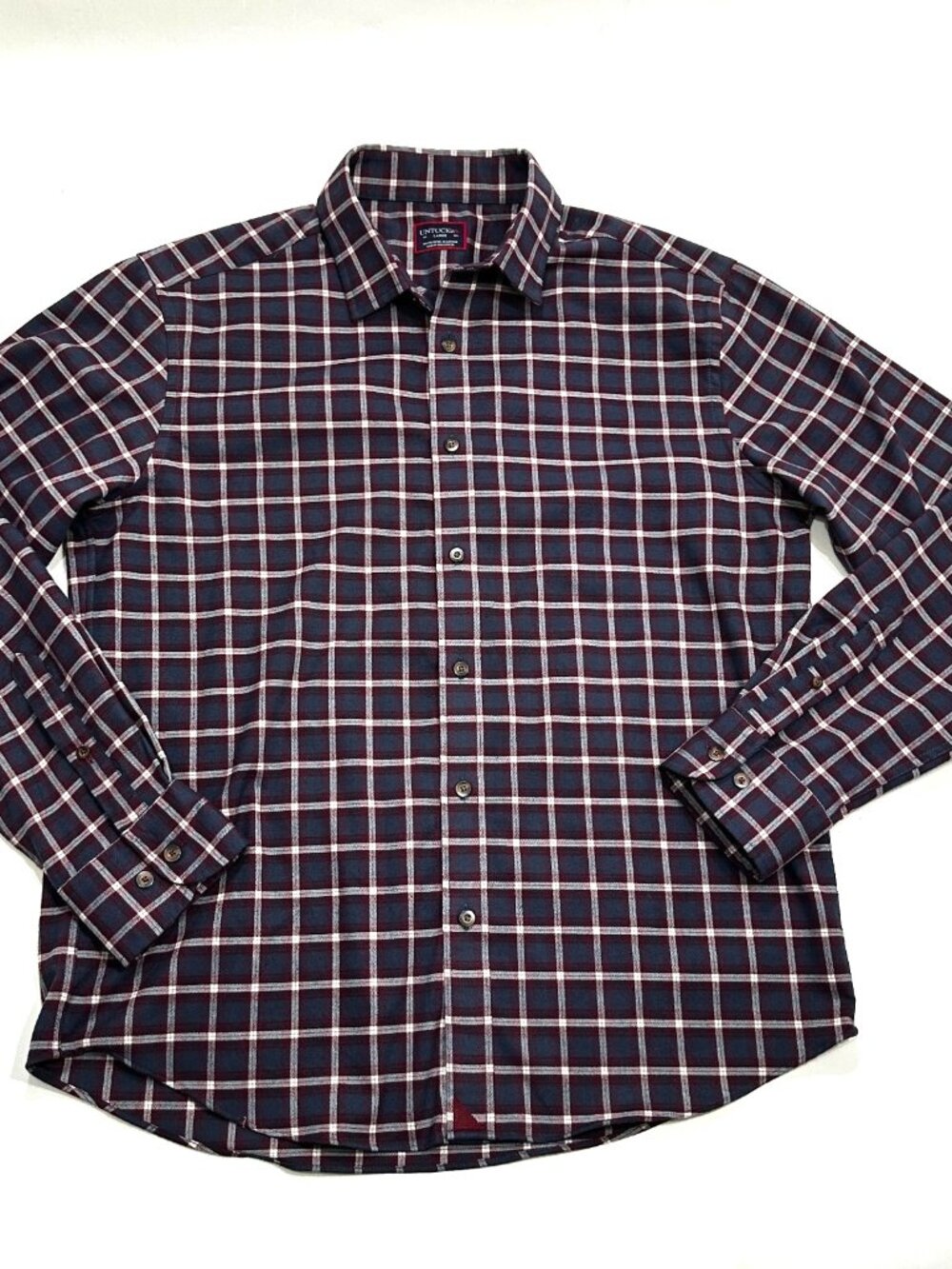 UNTUCKit Mens Shirt Lot of 5 Large Button Down Stretch Plaid Solid L - Picture 15 of 16